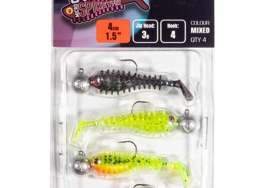 Fox Rage Ultra UV Micro Spikey Mixed Colour Loaded Lure Pack 4cm 4pcs