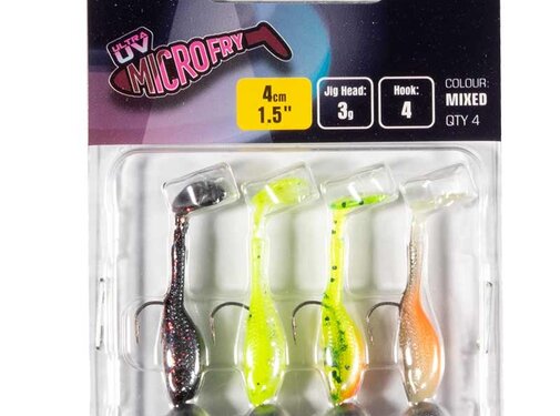 Fox Rage Ultra UV Micro Fry Mixed Colour Loaded Lure Pack 4cm 4pcs