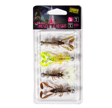 Fox Rage Ultra UV Micro Critter Mixed Colour Loaded Lure Pack 5cm 4pcs