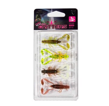 Fox Rage Ultra UV Micro Critter Mixed Colour Lure Pack 5cm 4pcs