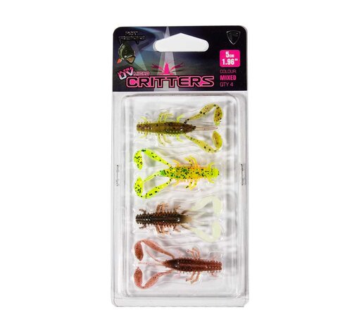 Fox Rage Ultra UV Micro Critter Mixed Colour Lure Pack 5cm 4pcs