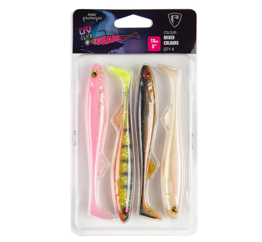 Slick Shad Mixed Colour Pack 13cm 4pcs