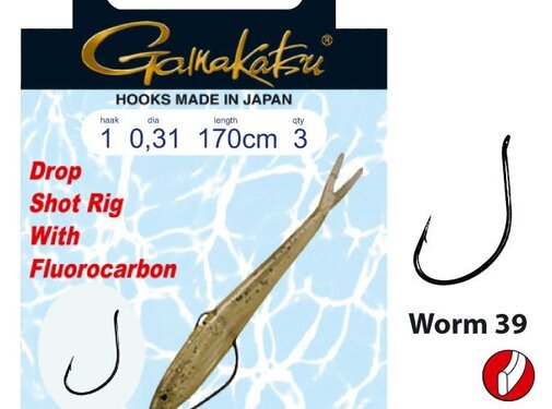 GAMAKATSU Booklet Dropshot Rig Worm 39 170cm NS Black