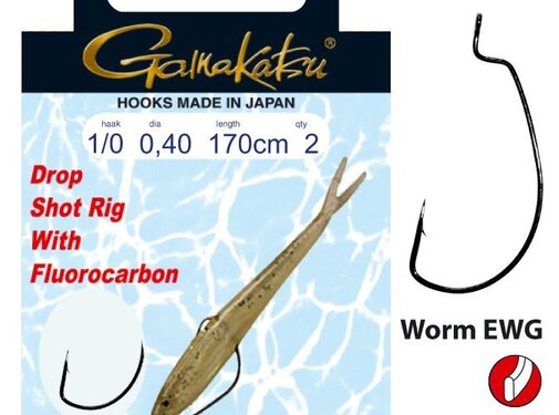 GAMAKATSU Booklet Dropshot Worm EWG 170cm NS Black