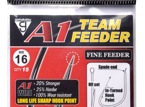 GAMAKATSU A1 Team Feeder Hooks Fine Feeder NS Black