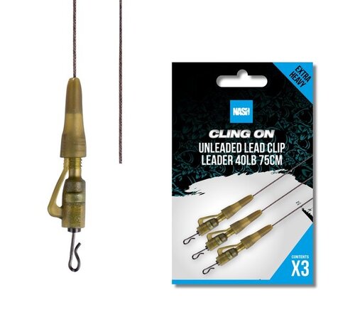 NASH Cling On Unleaded Lead Clip Leader 75cm