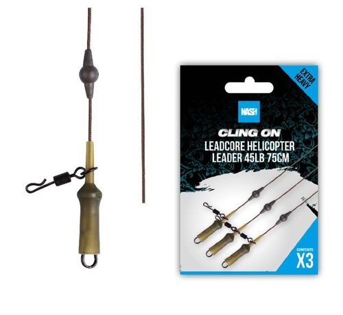 NASH Cling On Leadcore Helicopter Leader 75cm