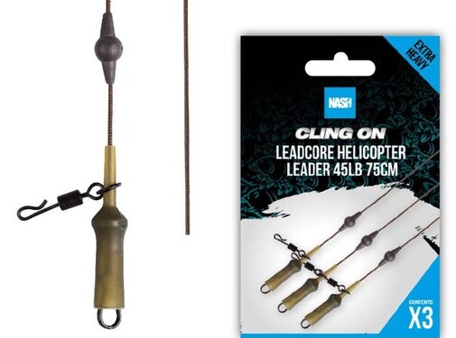 NASH Cling On Leadcore Helicopter Leader 75cm