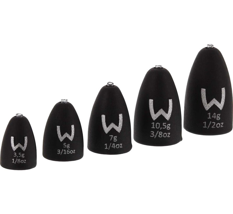 Tungsten Bullet Weights Matte Black