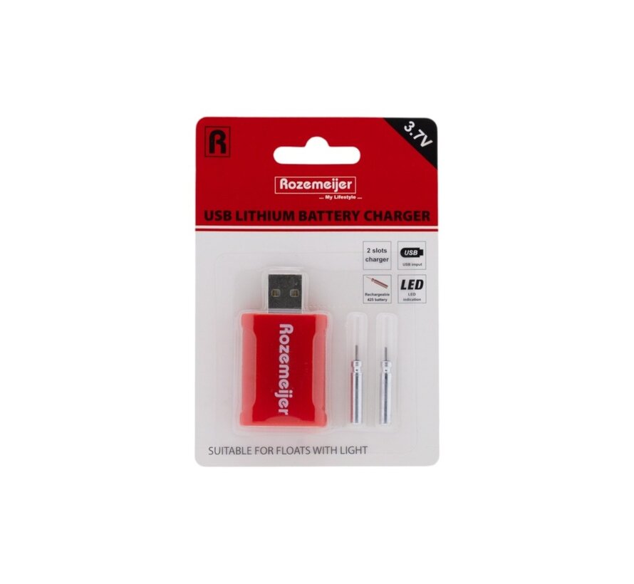 USB Lithium Battery Charger incl. 2pcs rechargeable batteries