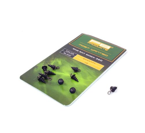 PB Products Ring Bait Screw 360 Black 10pcs