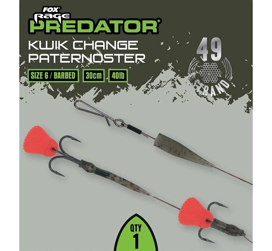 Predator Kwik Change Paternoster Trace 30cm Barbed