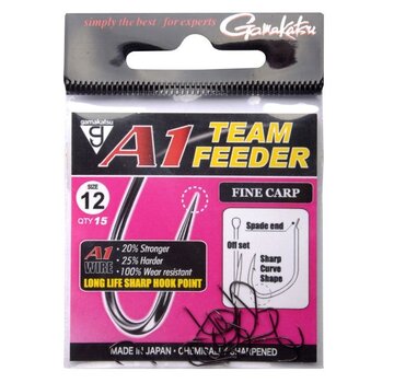 GAMAKATSU A1 Team Feeder Hooks Fine Carp NS Black