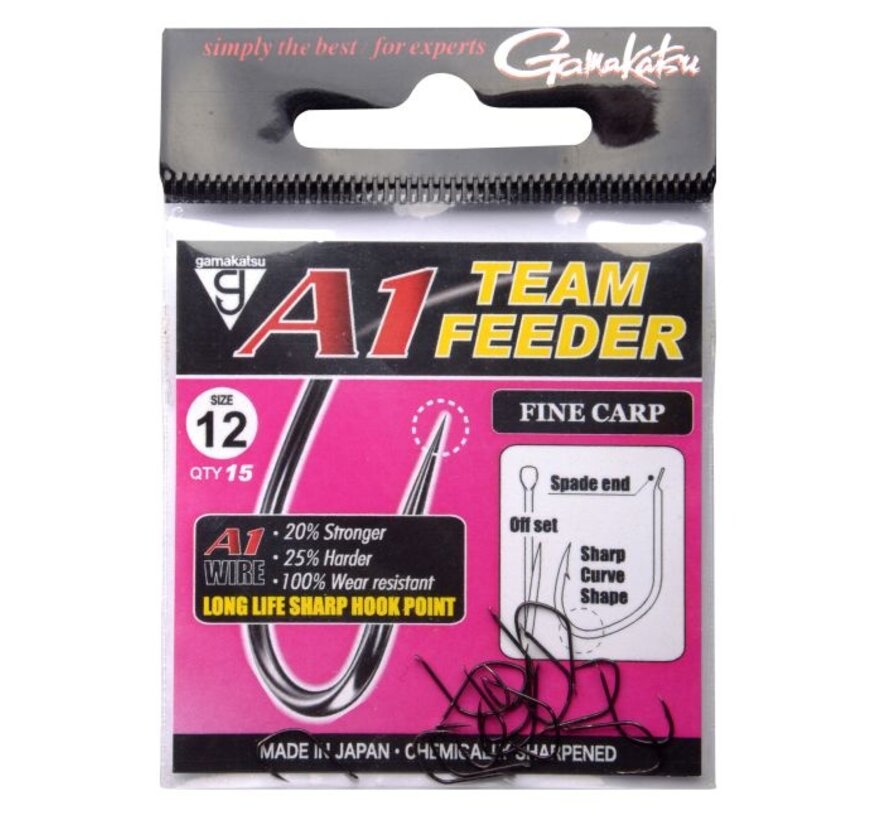 A1 Team Feeder Hooks Fine Carp NS Black