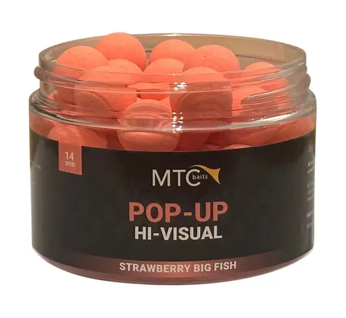 MTC Baits Strawberry Big Fish - 14 mm  Pop-Up Hi-Visual