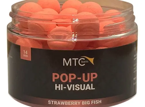MTC Baits Strawberry Big Fish - 14 mm Pop-Up Hi-Visual