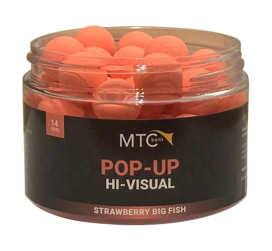 Strawberry Big Fish - 14 mm  Pop-Up Hi-Visual