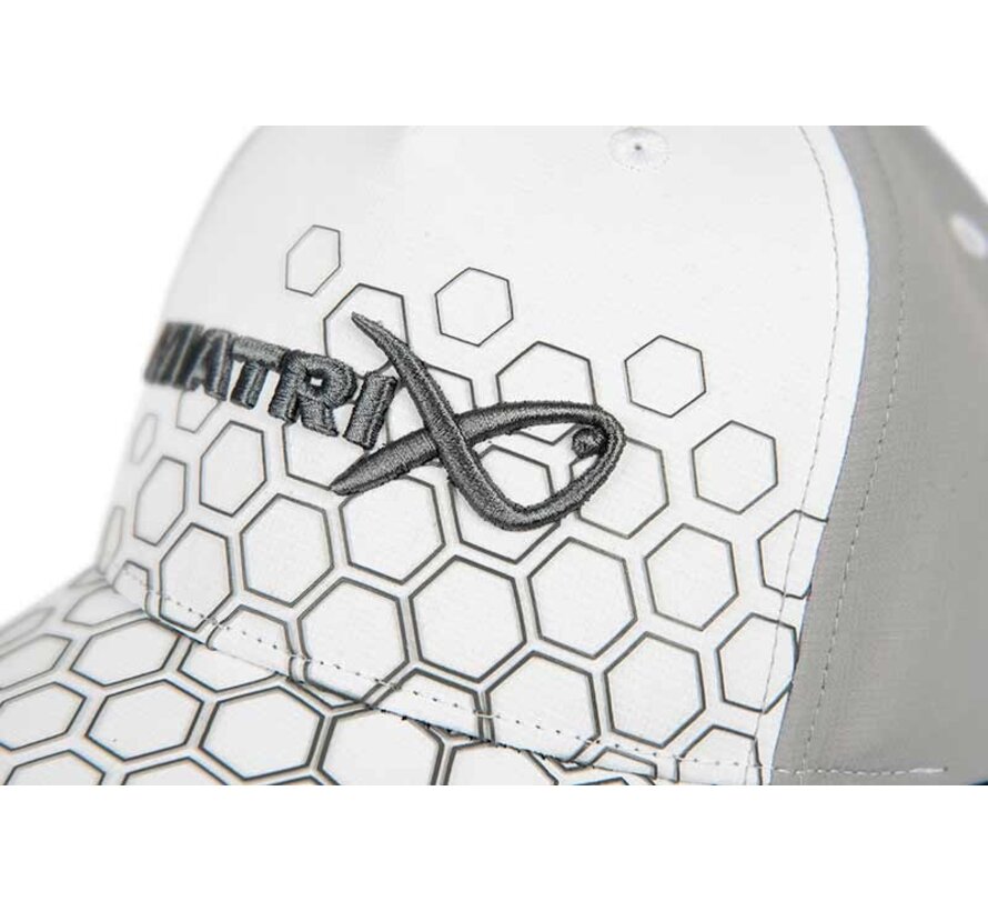 Hex Print Baseball Cap  - White