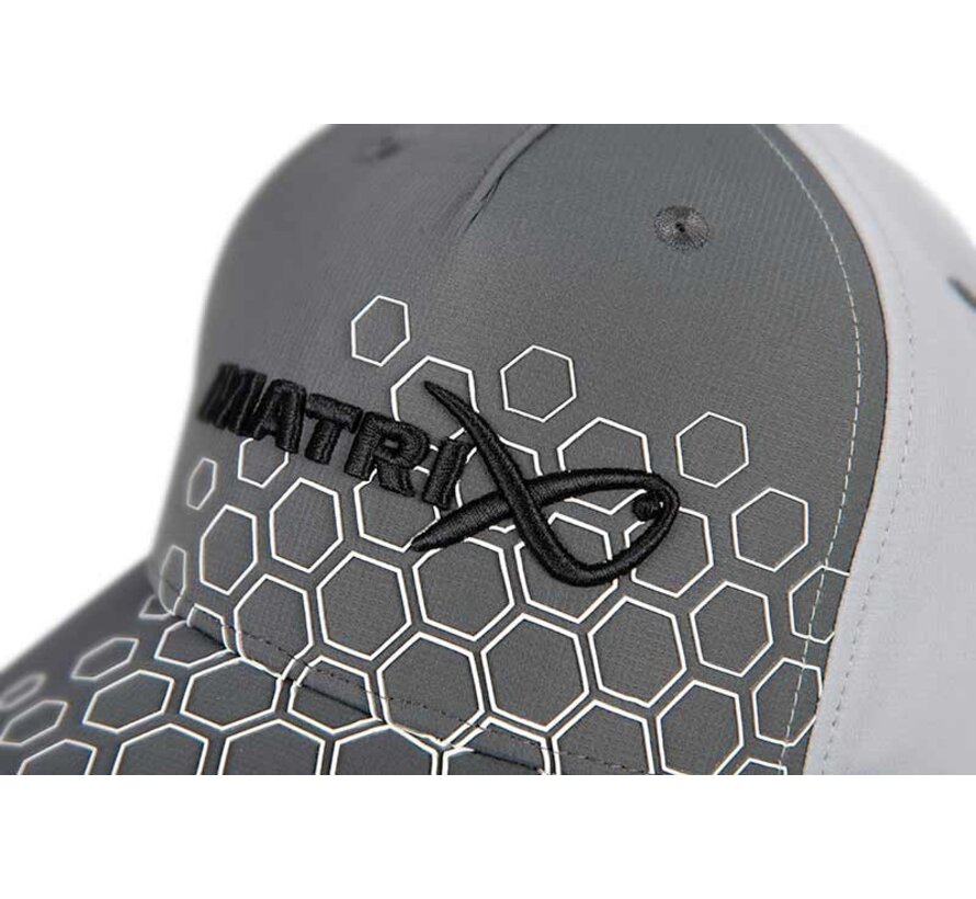 Hex Print Baseball Cap  - Grey