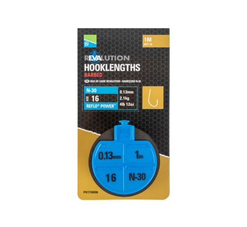 Preston Revalution Hooklengths Natural N-30 100cm