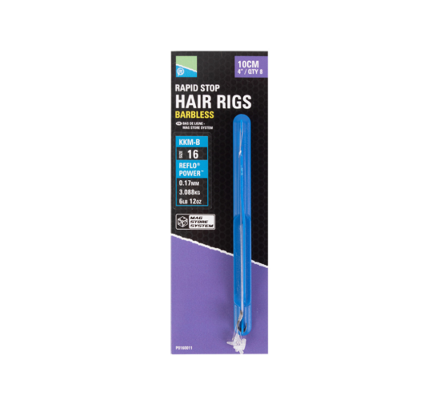 KKM-B Mag Store Rapid Stop Hair Rigs 4"/10cm