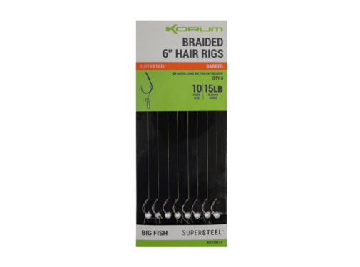 Korum Supersteel Big Fish Braided Hair Rigs 0,25mm - 6"/15cm