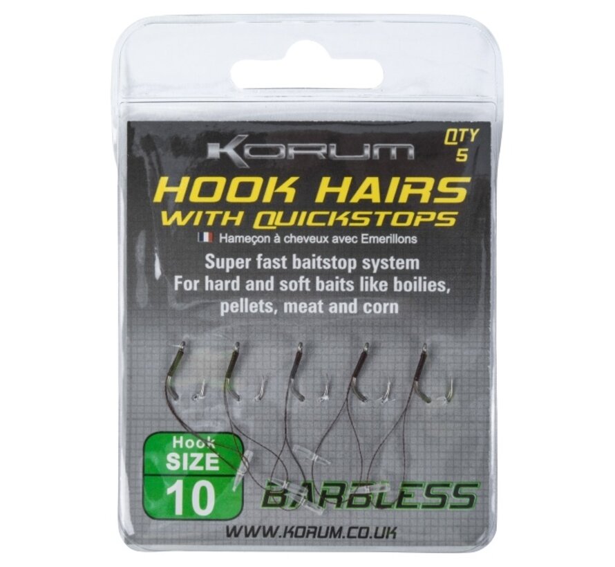 Hook Hairs With Quickstops Barbless