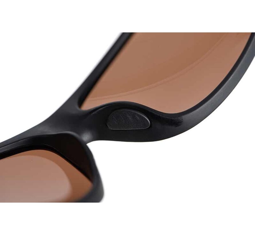 Matt Black Wrap Brown Lens Sunglasses