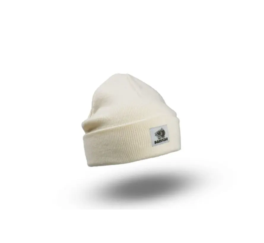 Make It Happen Badge Beanie Hat Ecru