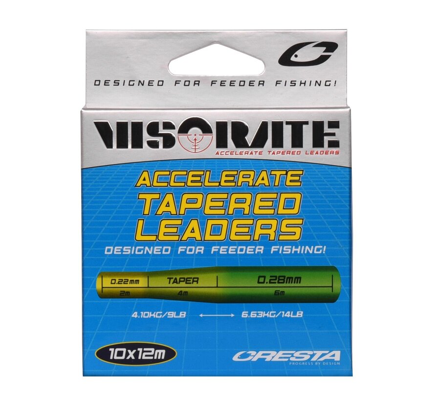 Visorate Accelerate Tapered Leaders 10 meter 0,22mm-0,28mm 4,10kg-6,63kg