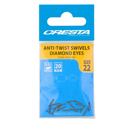Cresta Anti-Twist Swivels Diamond Eye Maat 22