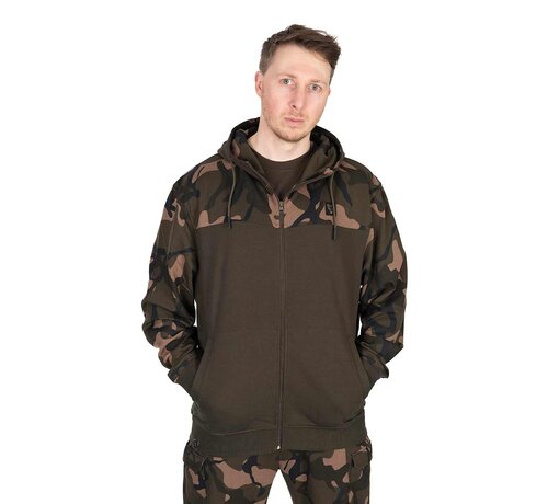 Fox LW Khaki / Camo Split Zip Hoody