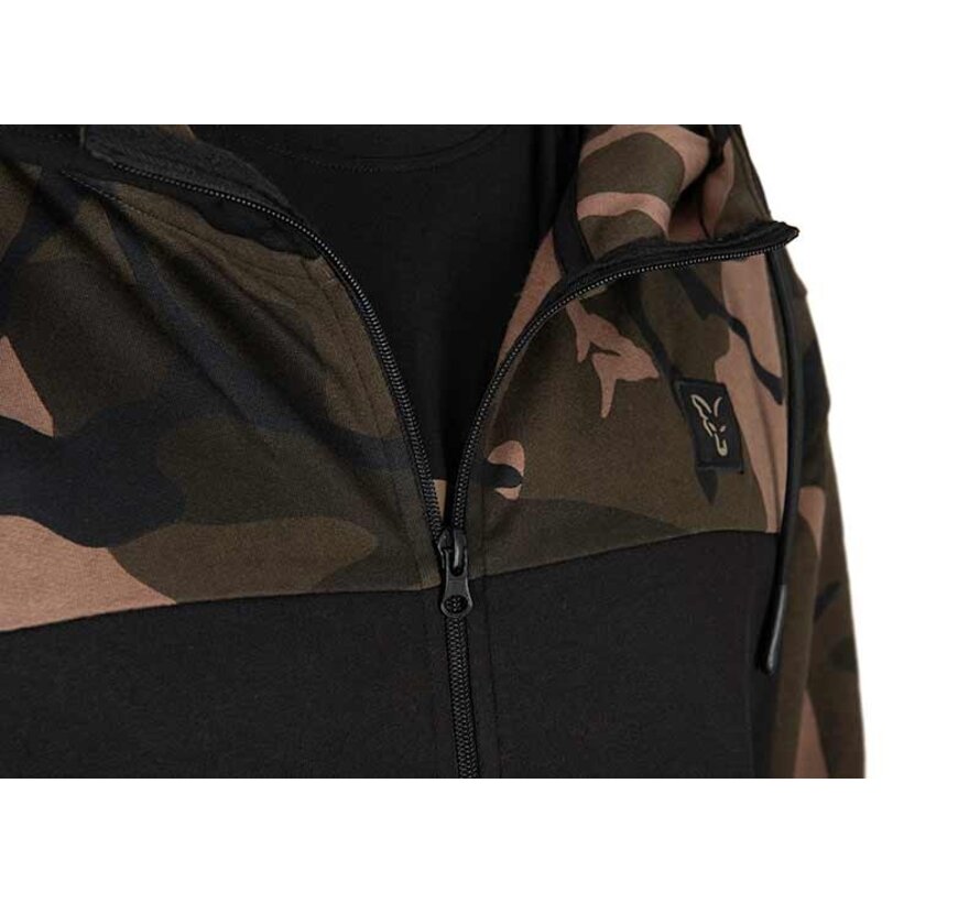 LW BLack / Camo Split Zip Hoody