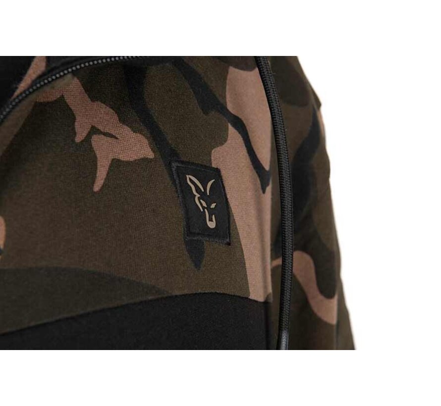 LW BLack / Camo Split Zip Hoody