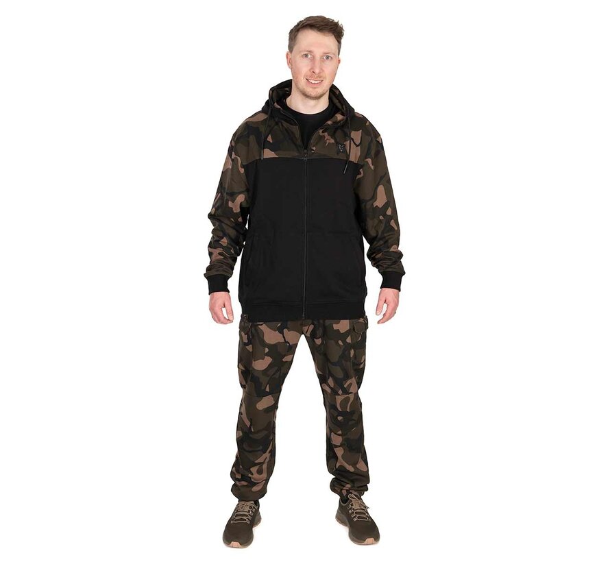 LW BLack / Camo Split Zip Hoody