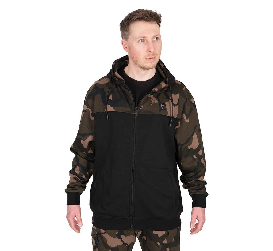 LW BLack / Camo Split Zip Hoody
