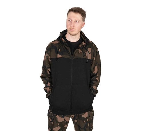 Fox LW BLack / Camo Split Zip Hoody