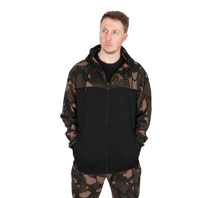 LW BLack / Camo Split Zip Hoody