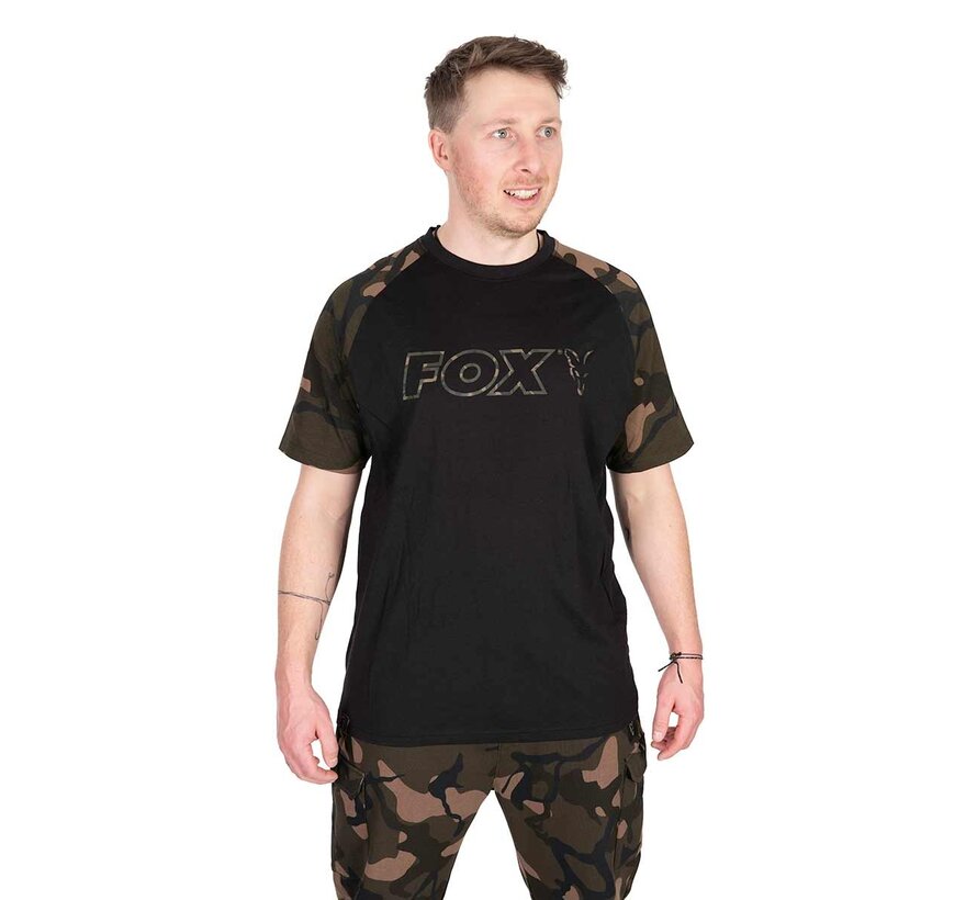 Black / Camo Outline T Shirt