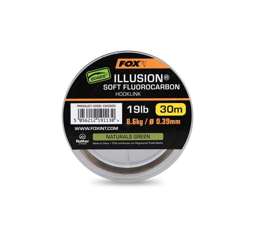 Edges Illusion Soft Fluorocarbon Hooklink 30m - Naturals Green