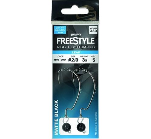 FreeStyle Rigged Bottom Jigs Black Maat 2/0