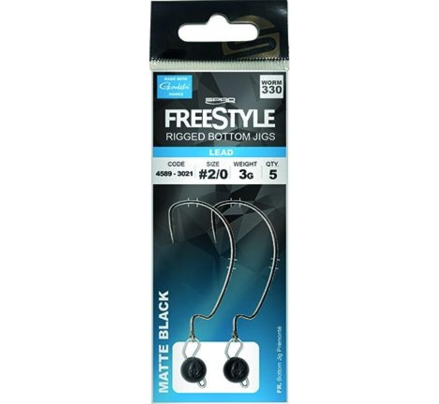 Rigged Bottom Jigs Black Maat 1/0