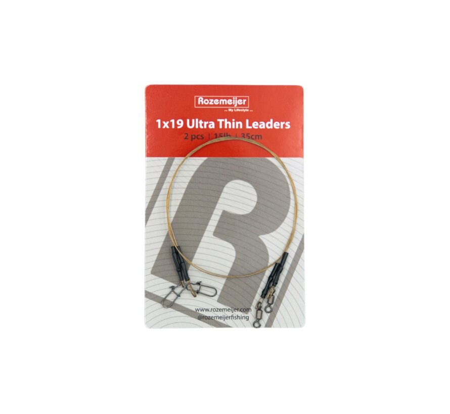 1x19 Ultra Thin Leaders 35cm 2pcs