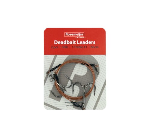 Rozemeijer Deadbait Leaders 1x #1 treble 60cm 30lb 2pcs