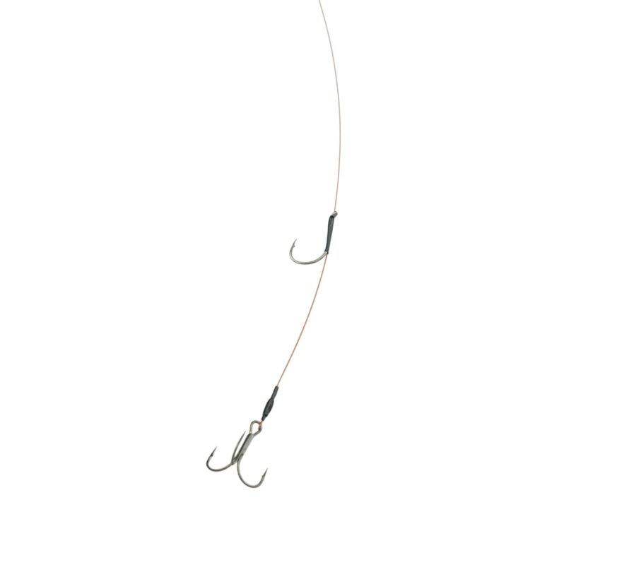 Deadbait Leaders 1x single +  treble 50cm 30lb 2pcs