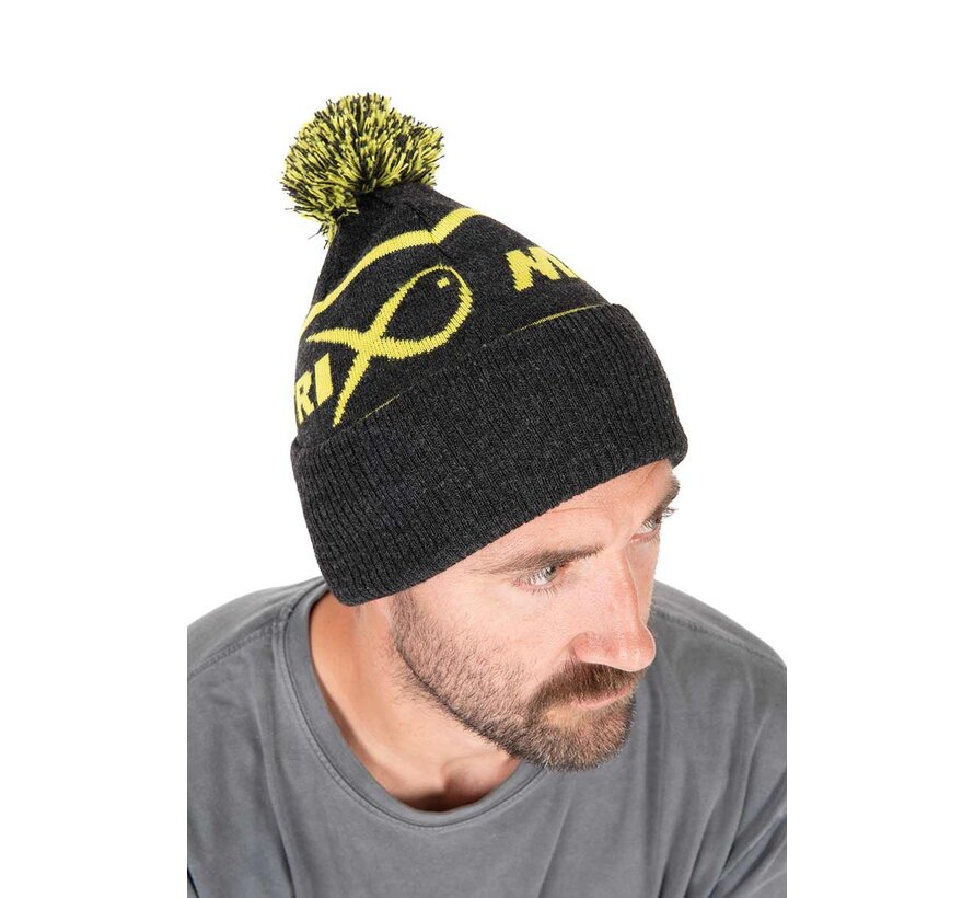 Lime & Grey Bobble Hat