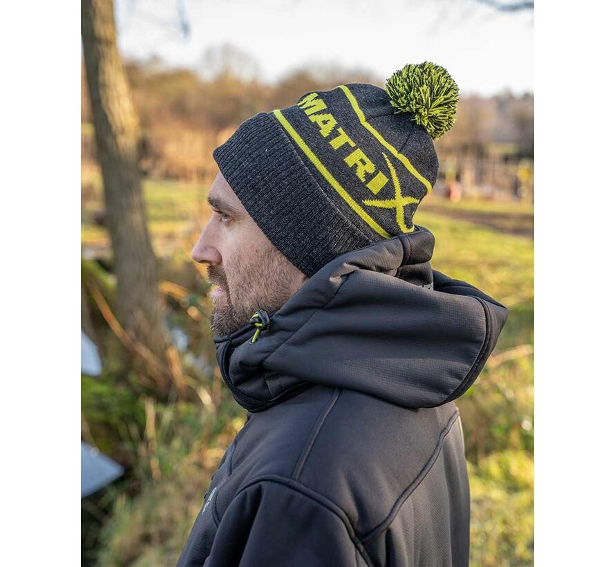Lime & Grey Bobble Hat