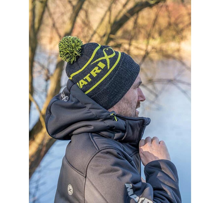 Lime & Grey Bobble Hat
