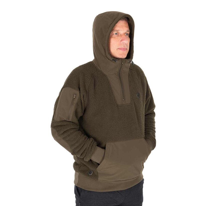 Olive Sherpa Hybrid Jacket