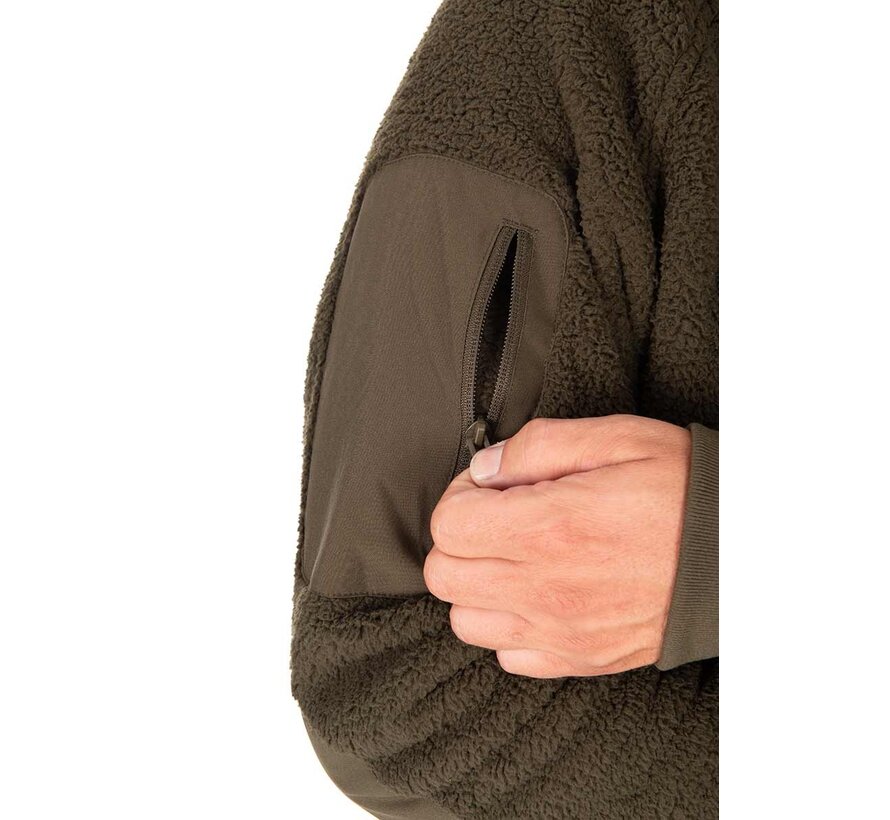 Olive Sherpa Hybrid Jacket